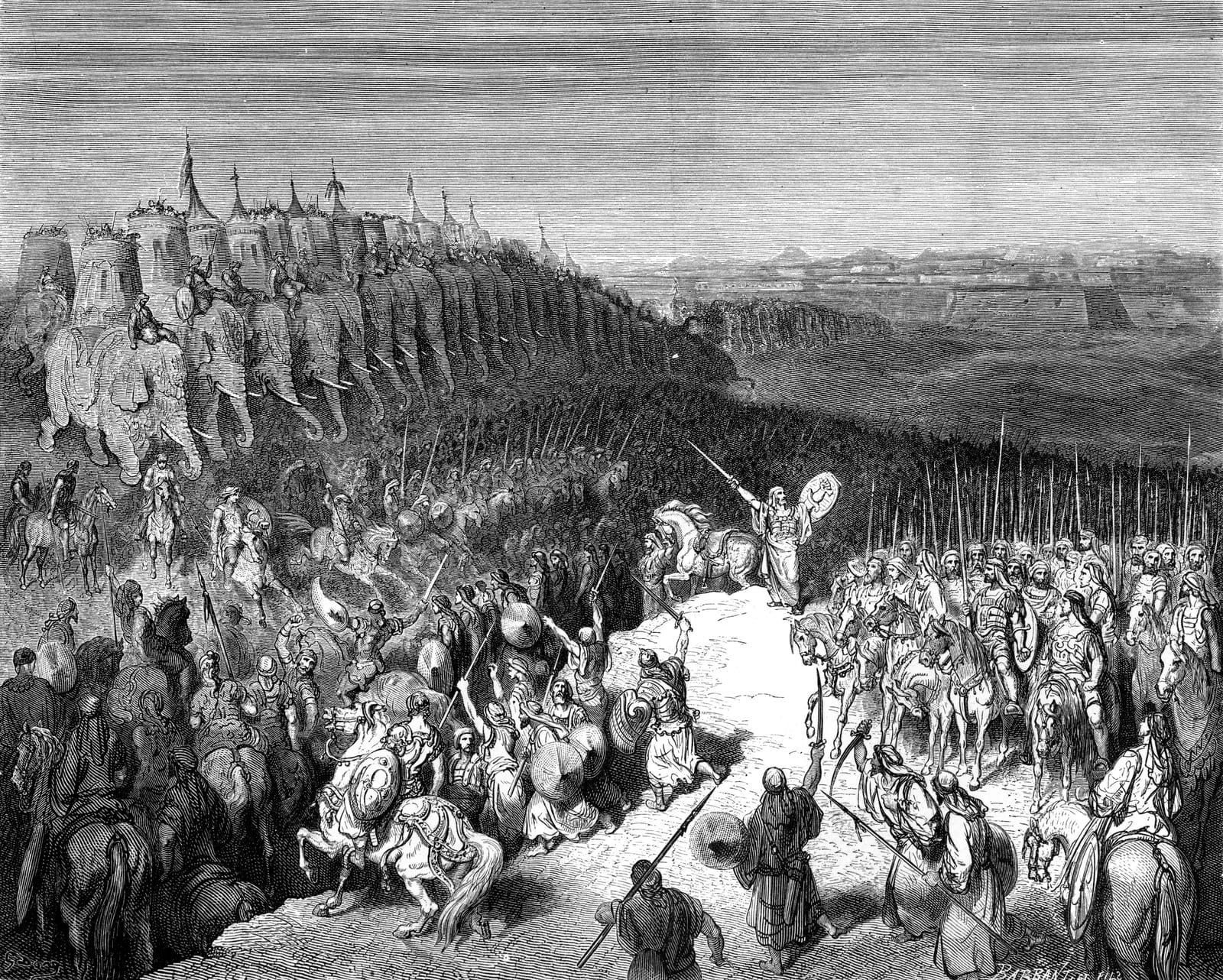 Gustave Doré, Judas Maccabeus before the Army of Nicanor (1 Maccabees 7), 1866