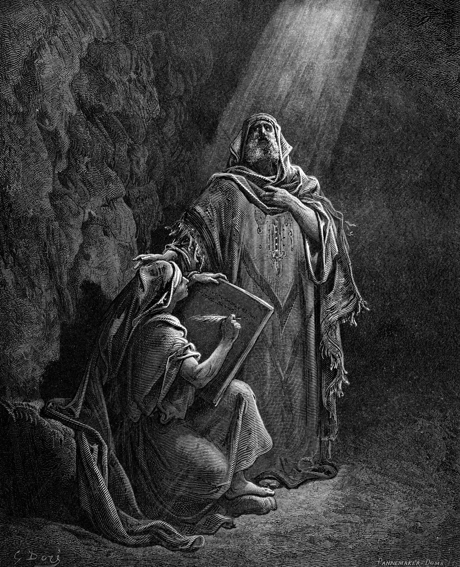 Gustave Doré, Baruch Writing Jeremiah's Prophecies, 1866