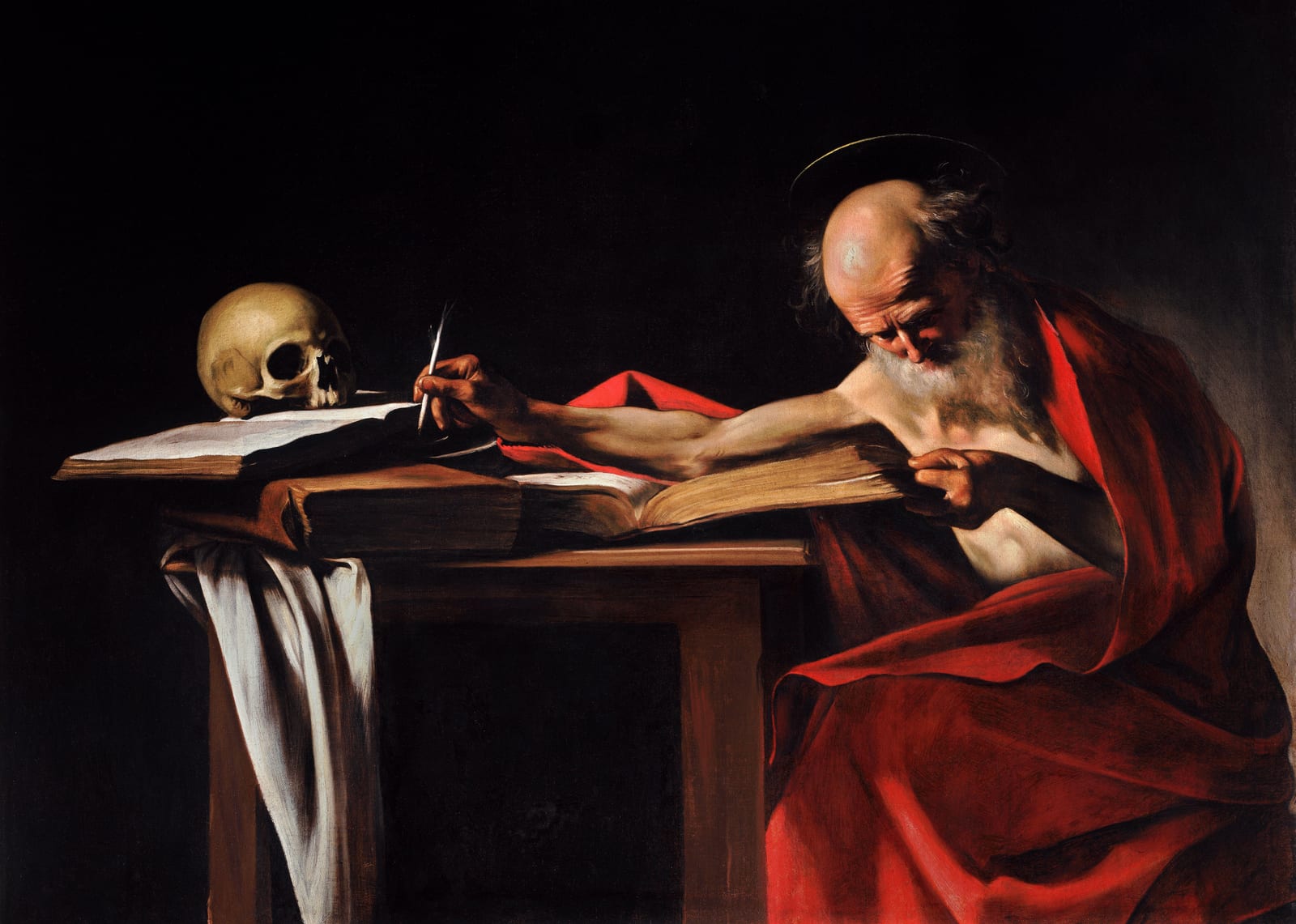 Caravaggio, Saint Jerome Writing, 1605–06 — Galleria Borghese, Rome