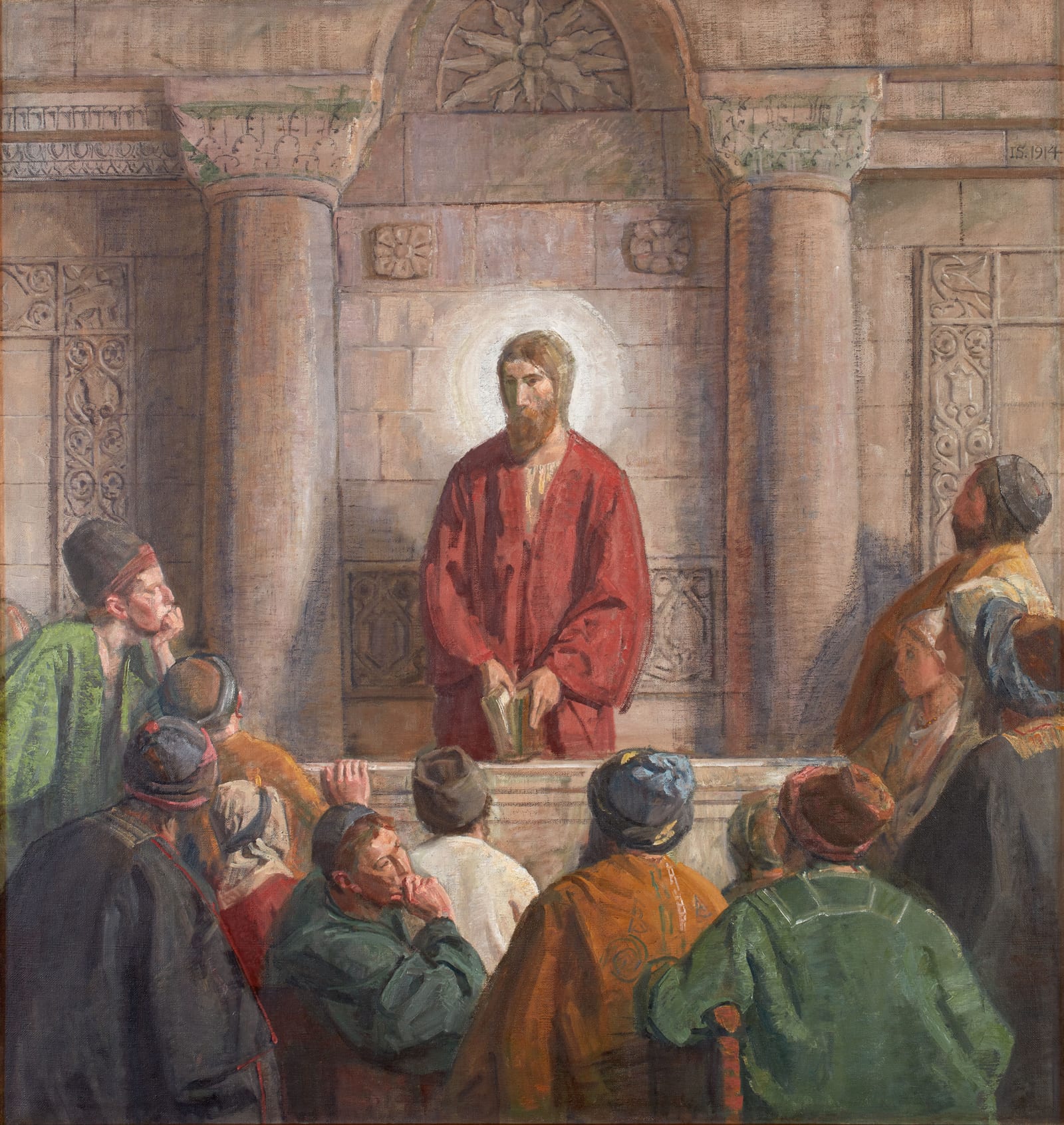 Joakim Skovgaard, Jesus in the Synagogue, 1914